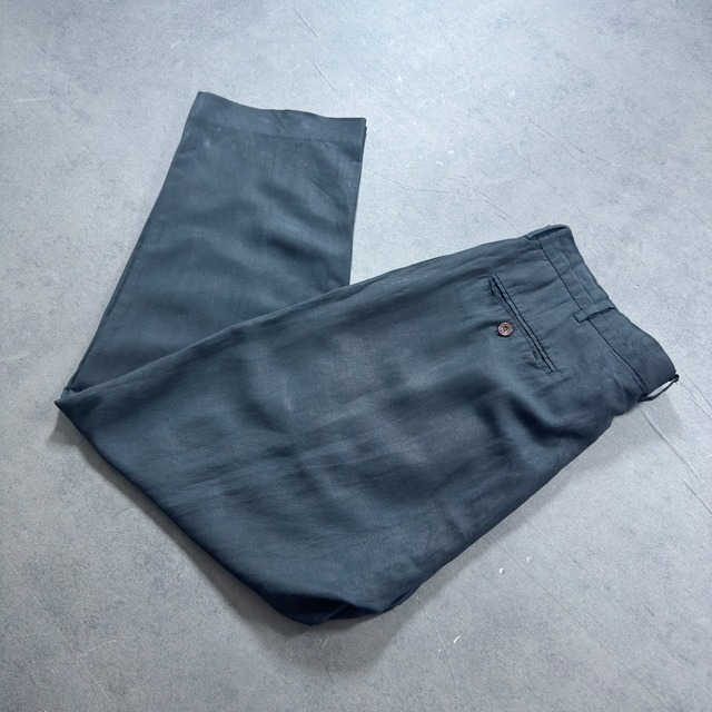 Polo by Ralph Lauren SILK LINEN trousers BLACK W34L30 古着