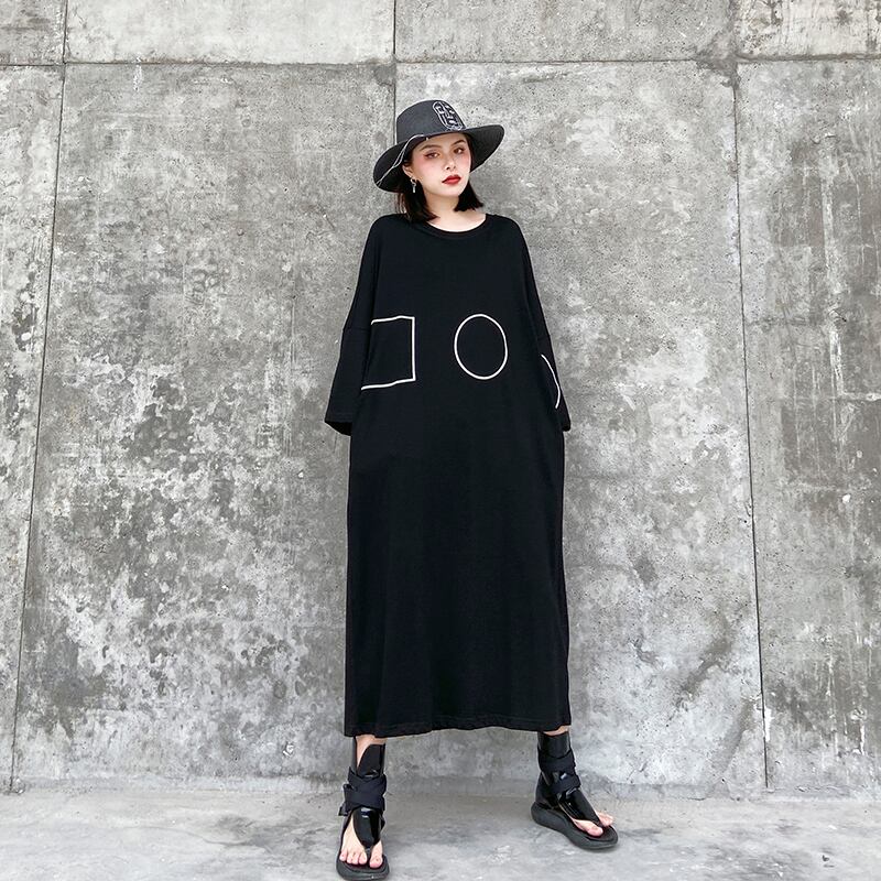 オータムドレス ワンピース ロングスカート 薄手Tシャツ 秋物 ラブタオタオダレンハウス29578261256