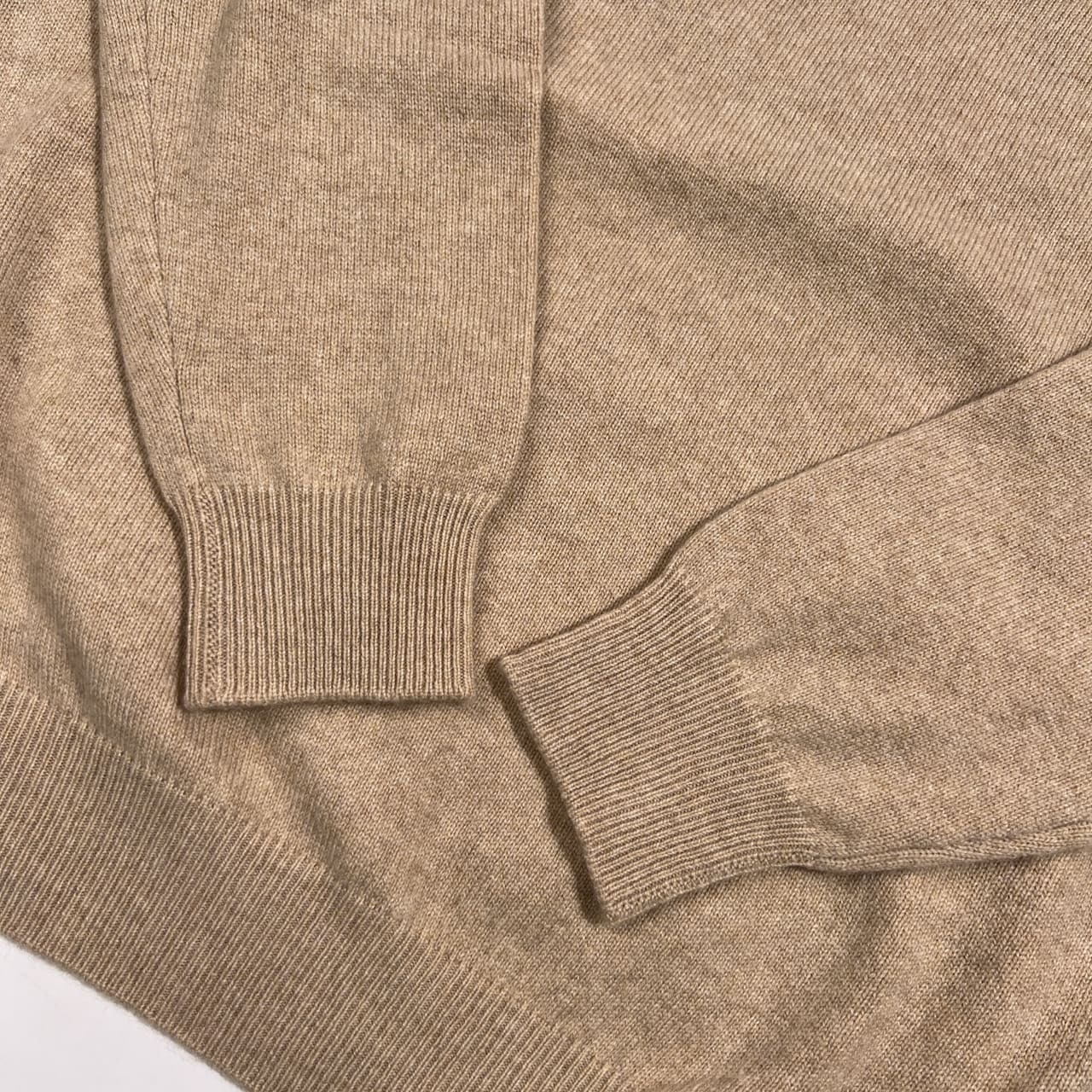 カシミヤ100% CASHMERE カシミヤ Vネック ニット セーター M/ベージュ系 メンズ
