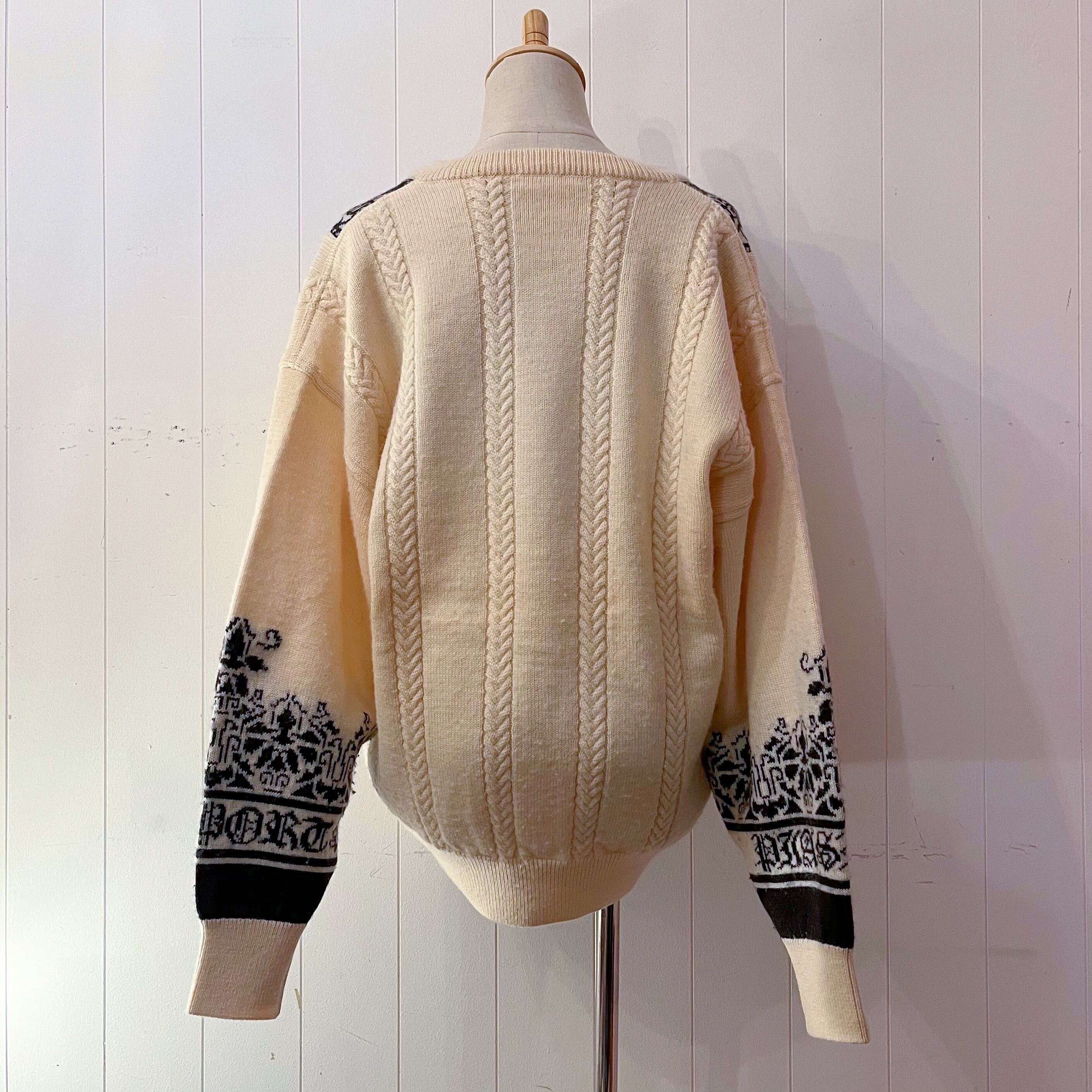 nordic cable v neck sweater