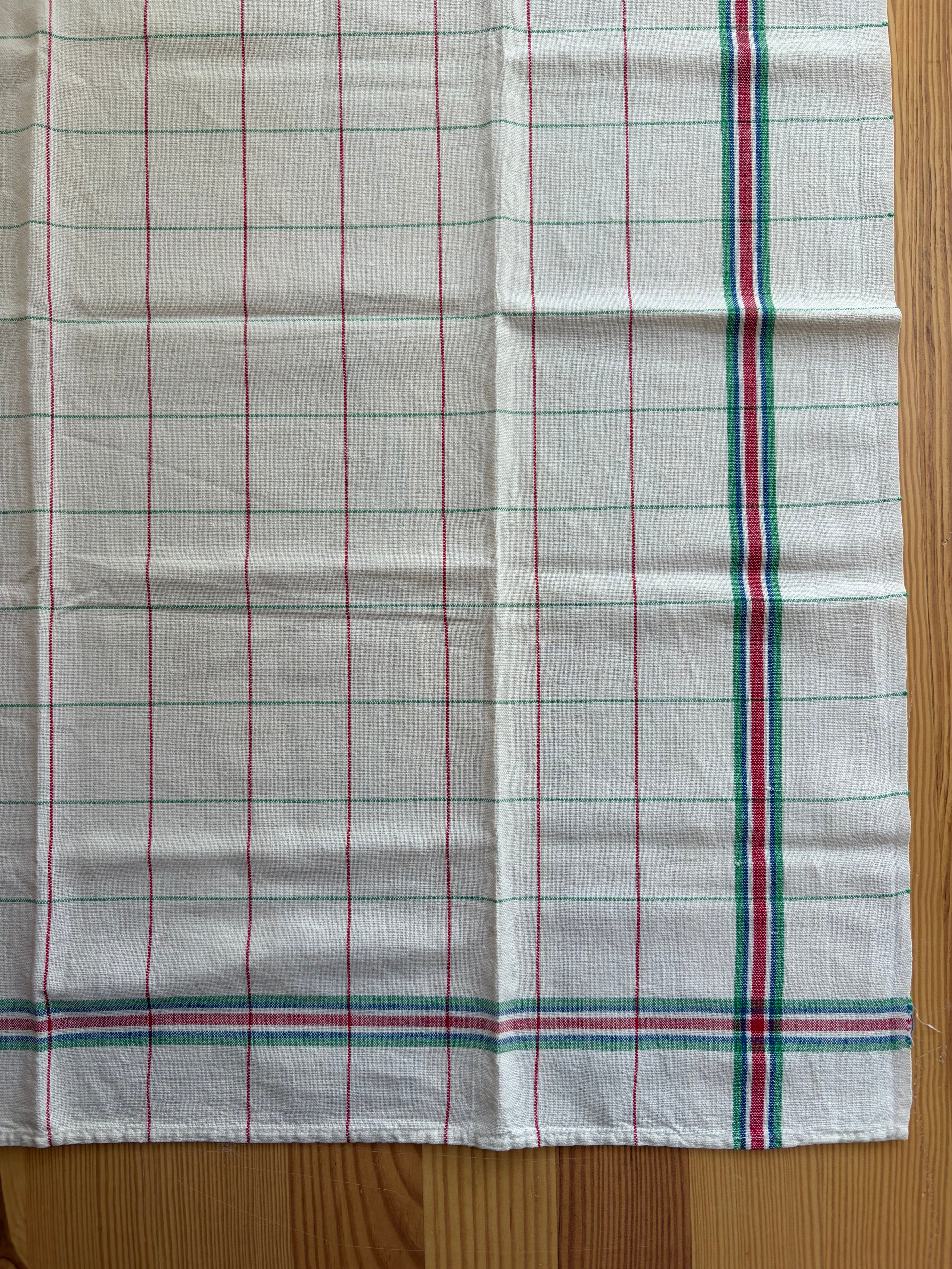 赤・緑・青ライン リネントルション（イニシャル刺繍入り／france