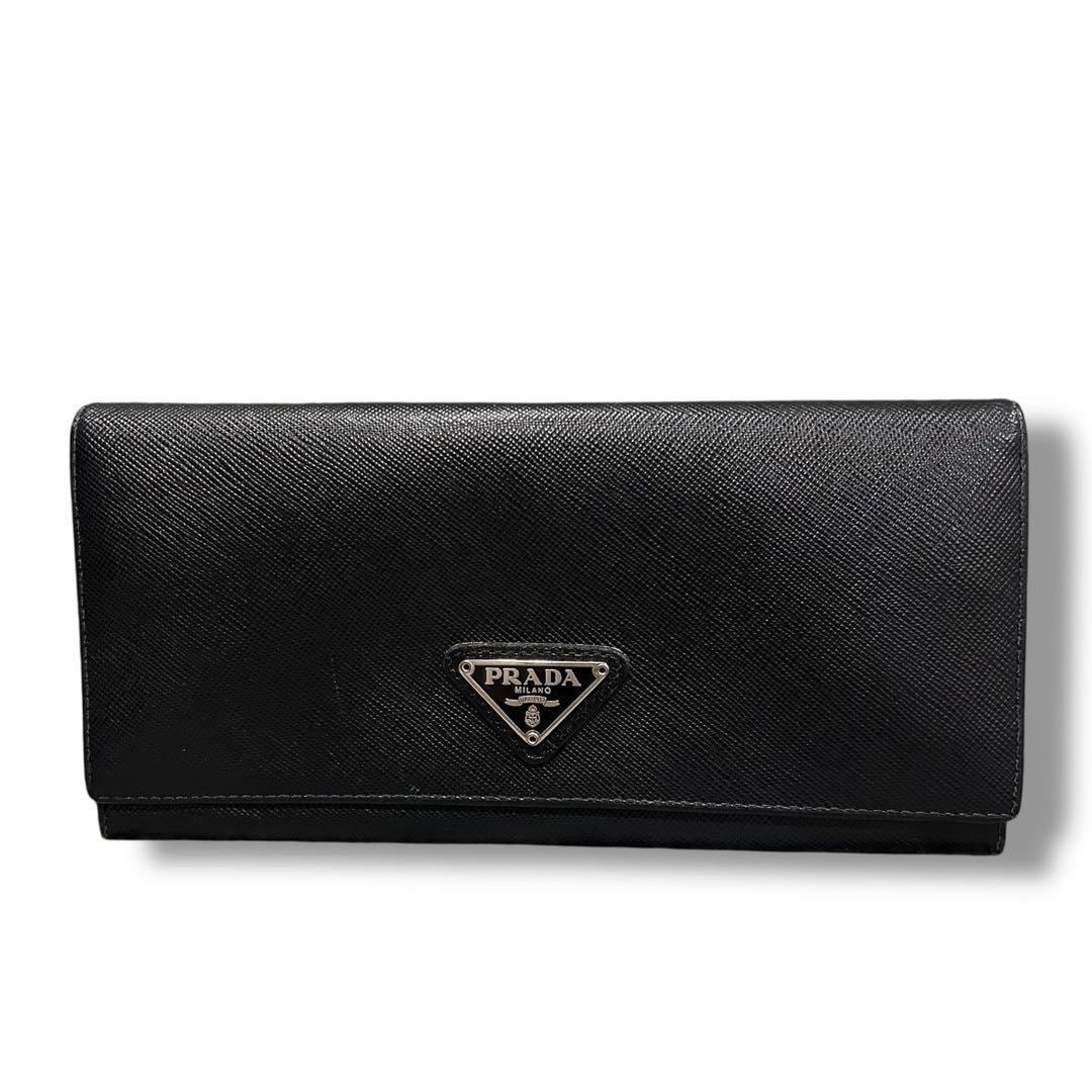 PRADA プラダ サフィアーノ 三角ロゴ 長財布 トライアングル ブラック