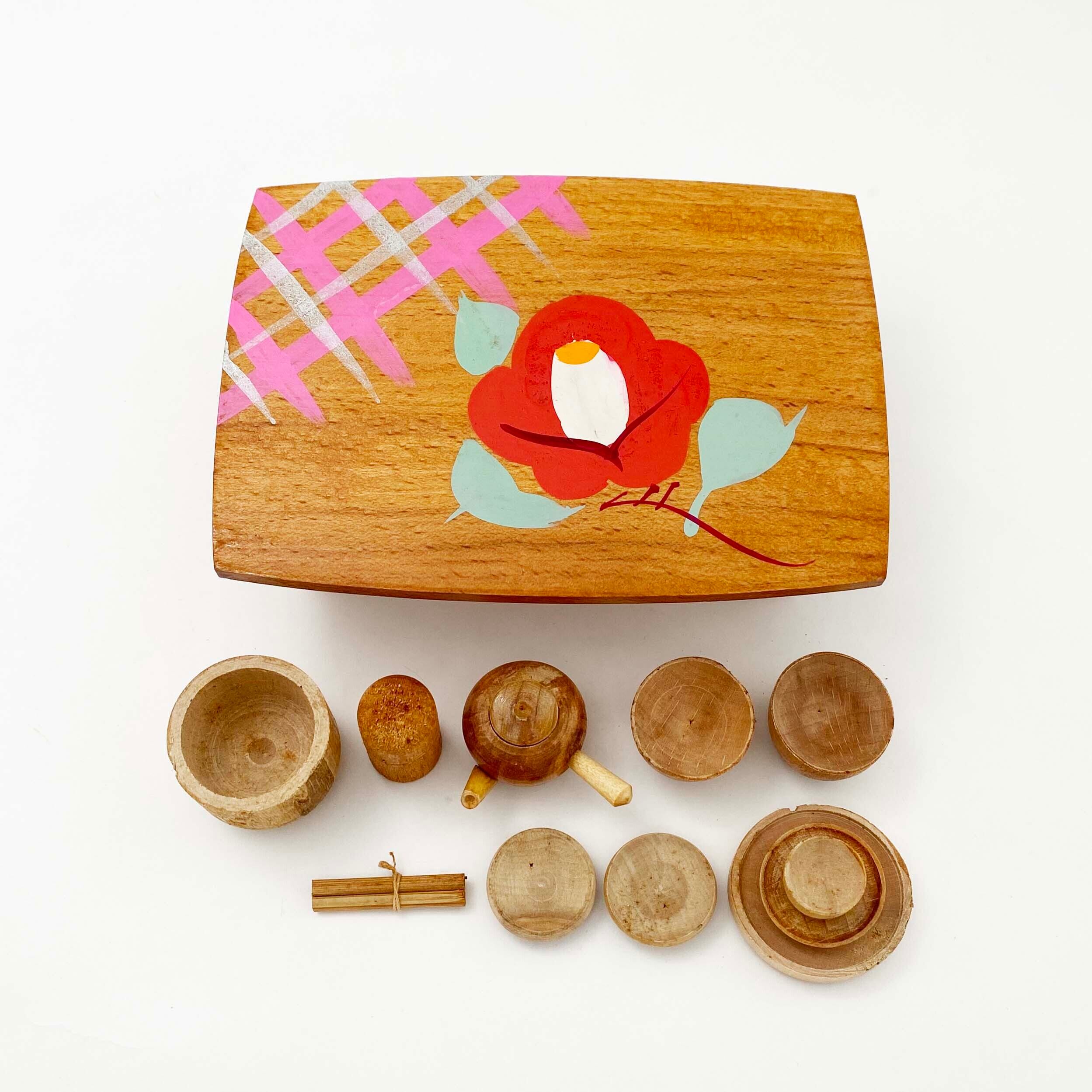 ヴィンテージ おままごと ちゃぶ台セット（椿）