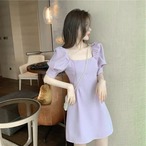 パフスリーブ ミニ丈ワンピース G104CON0020
