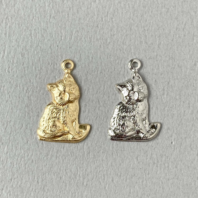 〈新色追加〉USA真鍮 猫チャーム-Persian（22mm）