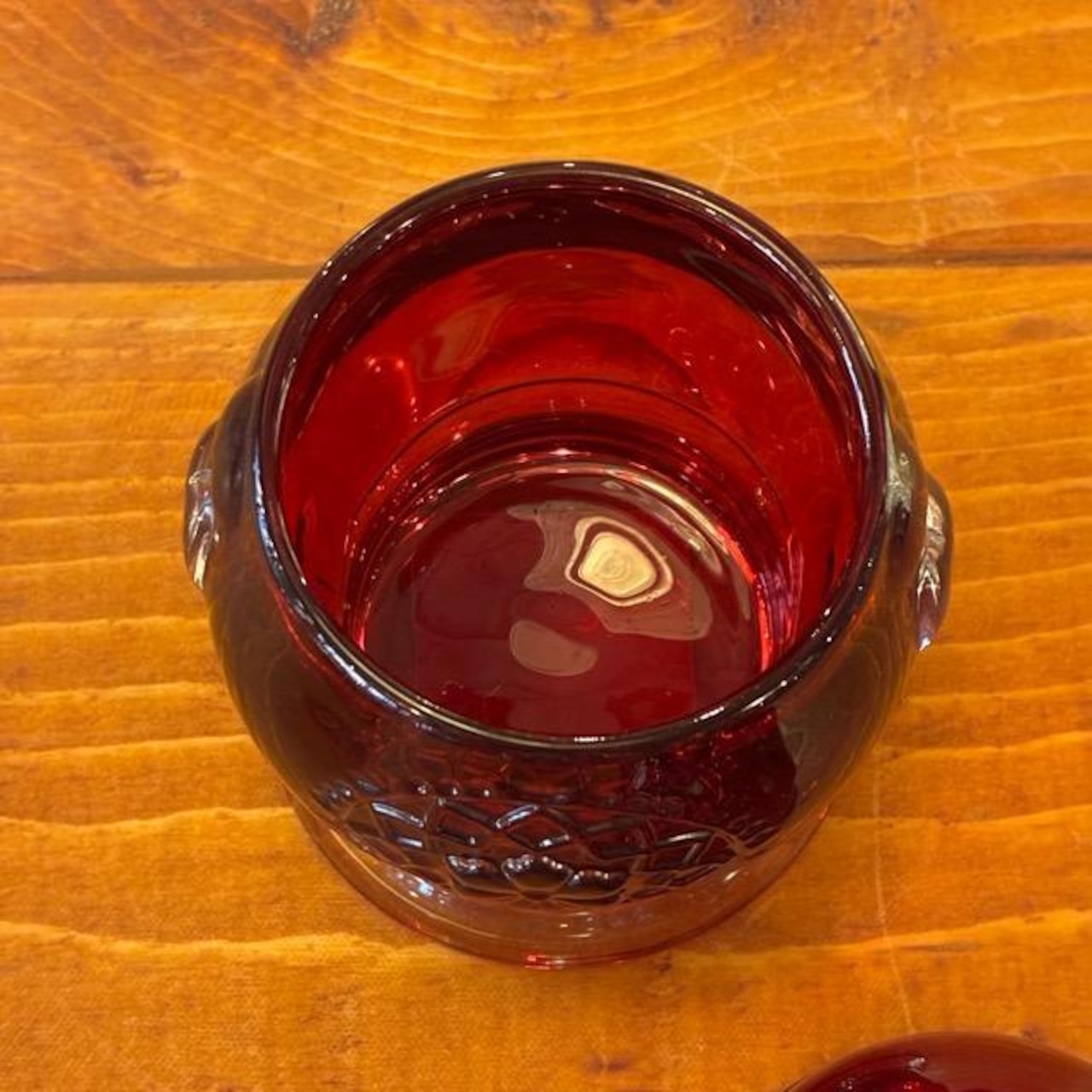 Matryoshka Jar 4 colors available: Red, Smoke, Orange, and Blue. Canister, candy container, glass jar.