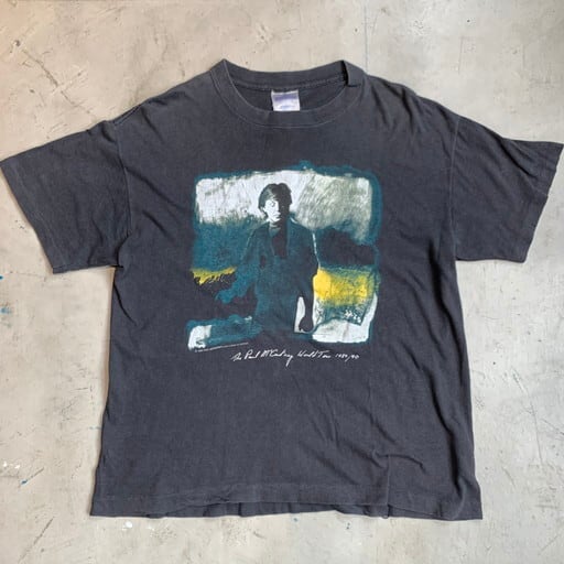 80's 90's Paul McCartney ポールマッカートニー WORLD TOUR 1989-1990 ツアーTシャツ ブラック 黒  バンTee 1989コピーライト BROCKUMボディ USA製 Lサイズ 希少 ヴィンテージ BA-1101 RM1470H | agito