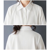 プリーツ レース 切替 シャツワンピース  00364