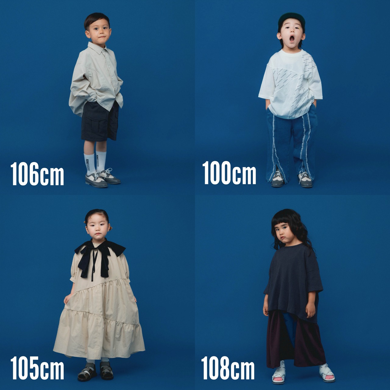 nunuforme 23SS / チェンジドローストリングワンピース / Blue / Kids