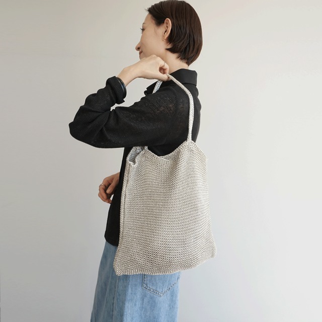 ラメ編みバッグ