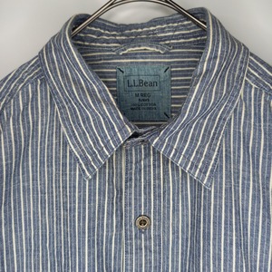 エルエルビーン　ヒッコリー　ワークシャツ　ストライプ　インディゴ　M
