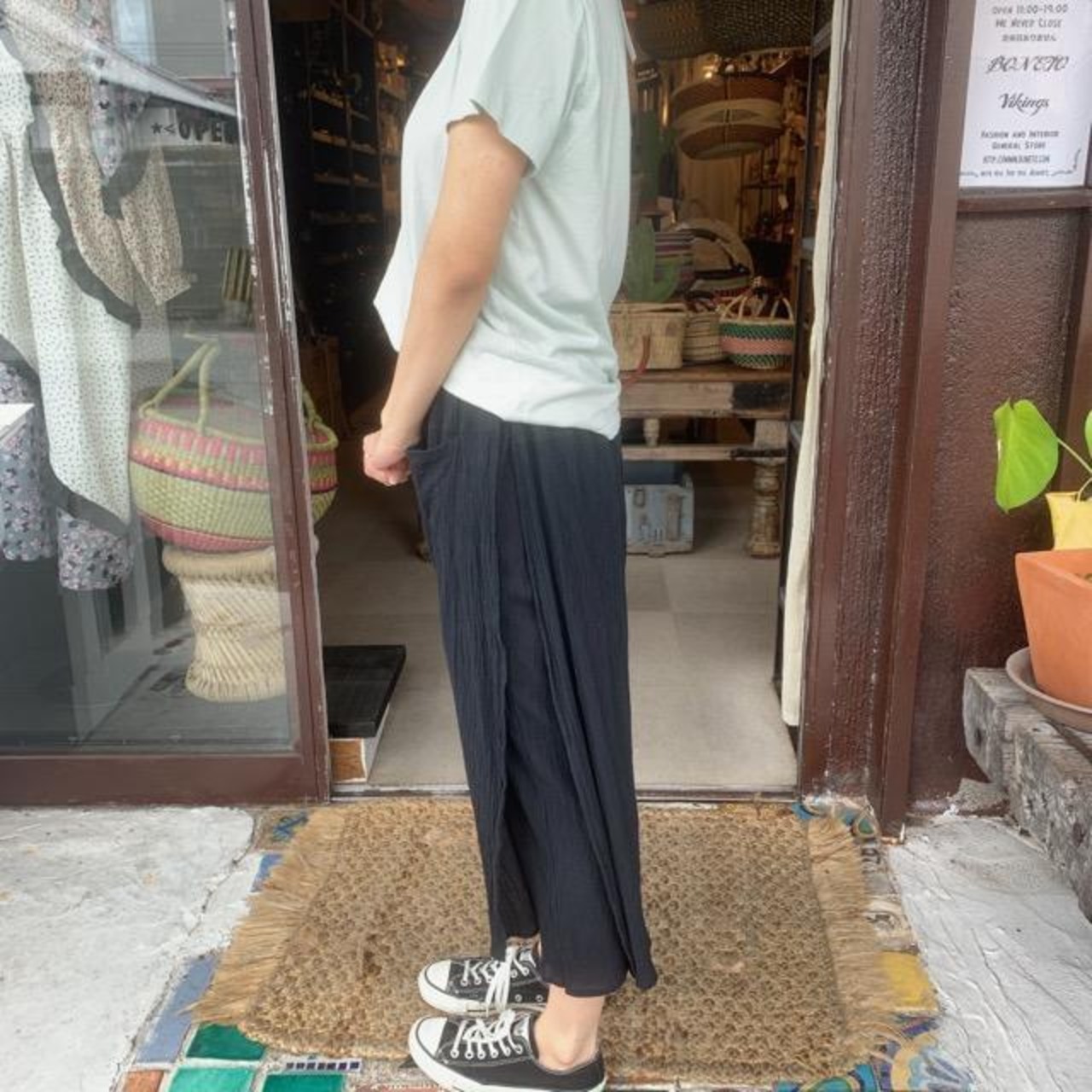 Topanga Lady's　スリットスカートパンツ　ブラック