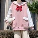 ✞ ウィンターネイビーストライプ長袖スリーブフードカジュアルセーター 大人女子☆ ロング 冬物 ✞ゴスロリ SM ミリ 甘ロリ クラロリ 和ロリ エレガント 黒ロリ 姫ロリ 華ロリ BB-BB3924011262