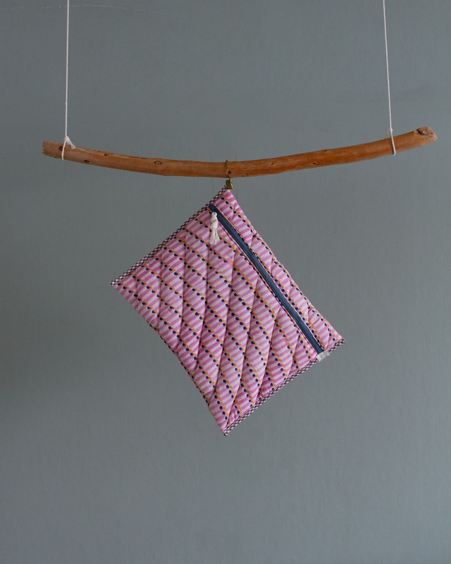 Block quilt Laptop Sleeve.<Pink Cosmos>