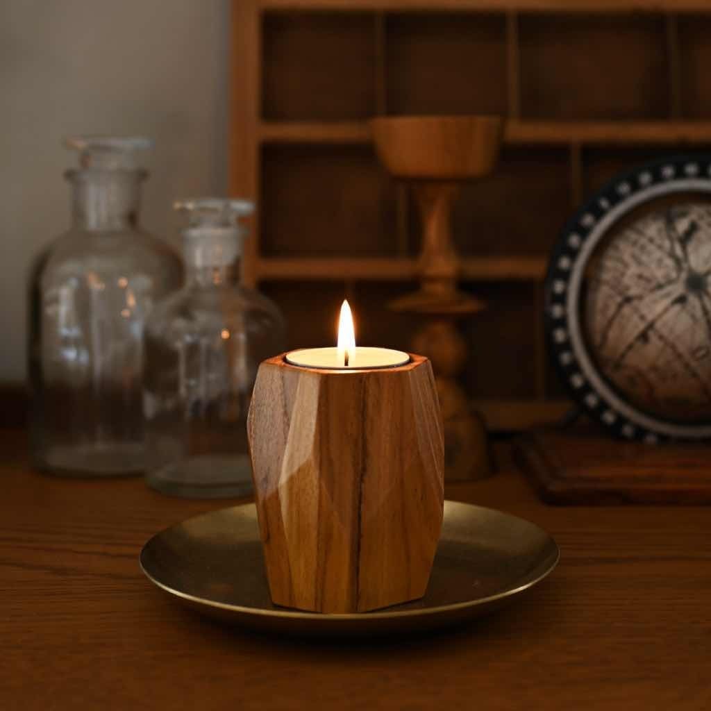 11/18 再入荷 】ウッドキャンドルホルダー L｜木製 おしゃれ