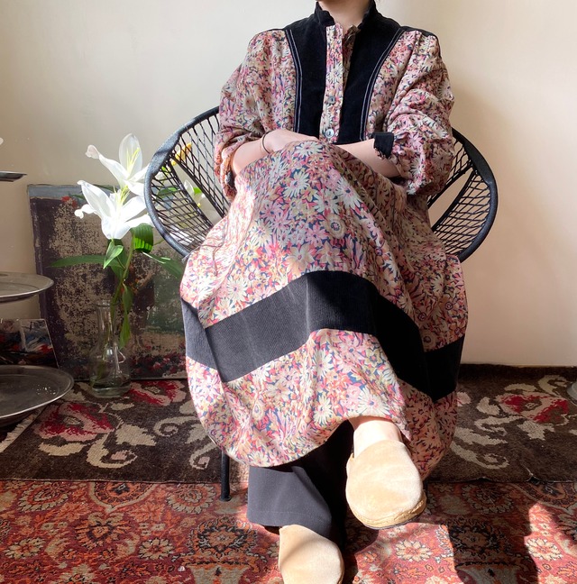 70s Corduroy and Wool Dress