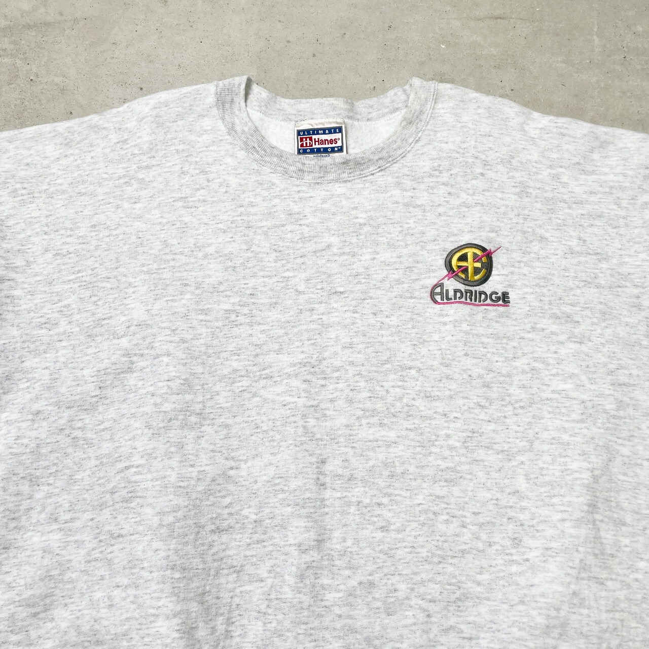 90年代 Hanes ヘインズ スウェットシャツ 企業ロゴ 胸ロゴ 刺繍 メンズ 