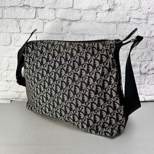 DIOR ディオール トロッター キャンバス ショルダーバッグ 紺 A-13588