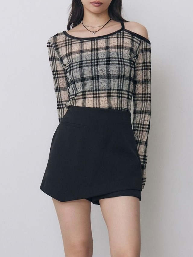 Check Sheer Top / IVORY