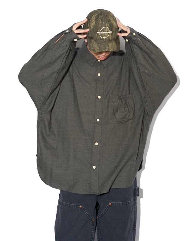 refomed "WRIST PATCH WIDE SHIRT CHECK〔CHARCOAL〕"