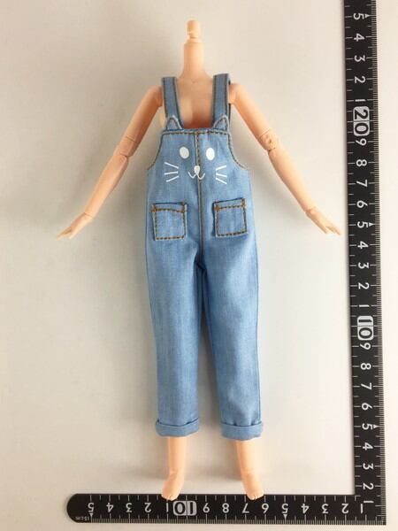 ドール服 1/6 女性用25 猫サスペンダーパンツ ブルー STK 20767 - 画像1