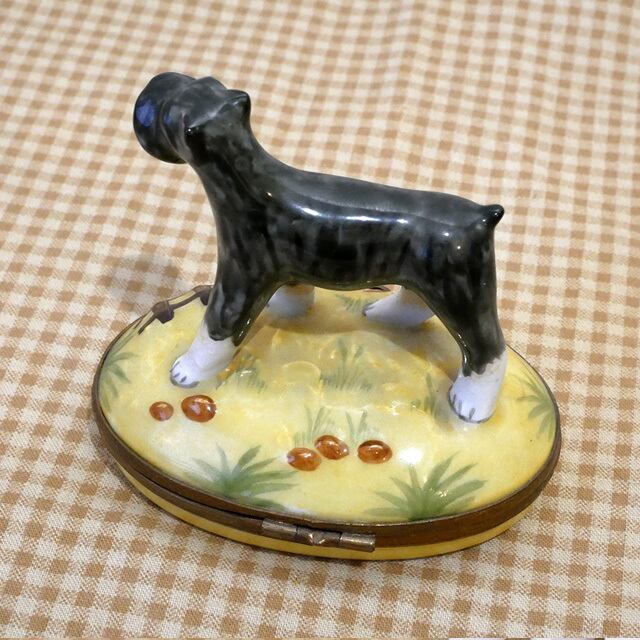 ヴィンテージ フランス Limogesリモージュ 陶器小物入れ Dog ヴィンテージ フランス Limogesリモージュ 陶器小物入れ Dog