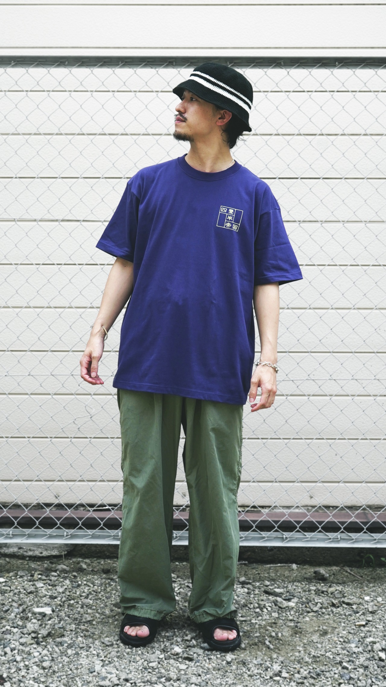 四畳半帝国半袖 Indigo / Yellow