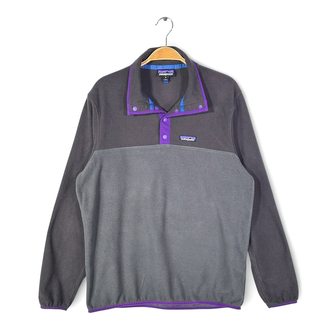 パタゴニア マイクロD スナップT フリースジャケット グレー 2トーン PATAGONIA サイズM 古着 DD0492