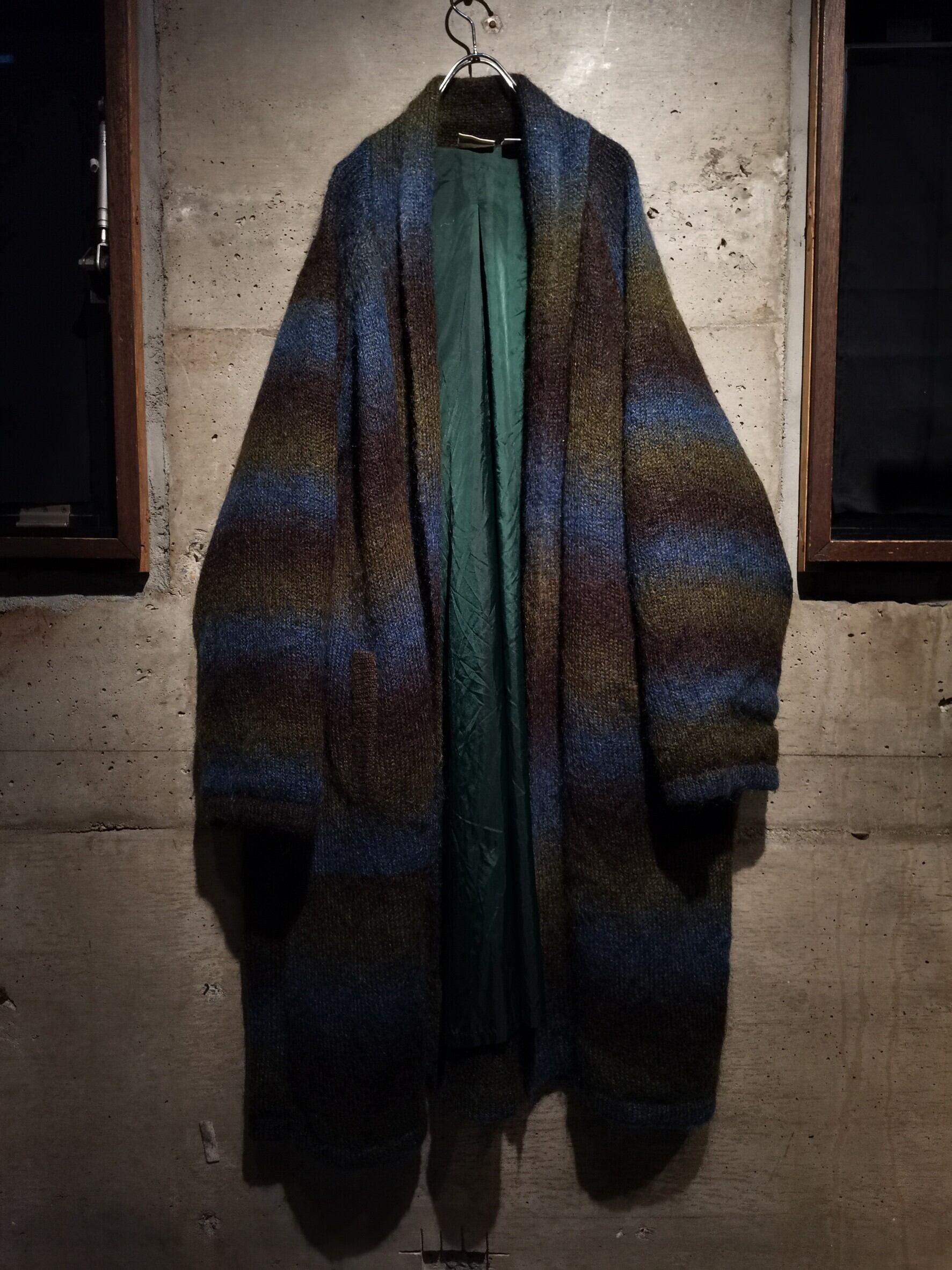 Caka】Beautiful Gradation Border Pattern Vintage Mohair Mix Gown 
