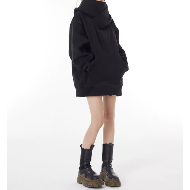 volume neck simple hoodie　ボリュームネックシンプルフーディー　J1466