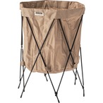 フォールディングバスケット バスケット フォールディング 折りたたみ ジャバラ式 軽量 収納 収納ボックス アウトドア キャンプ レジャー 浴室 リビング インテリア ベルト付き ランドリーバスケット グリーン ベージュ ブラック