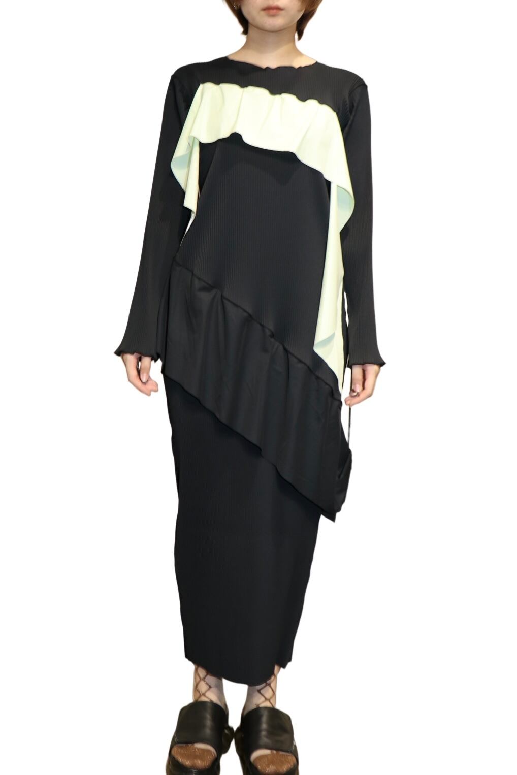 コトハヨコザワ TODO WAVE LONG SLEEVE DRESS