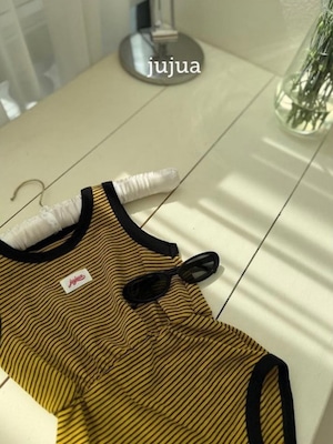 ボーダーノースリーブロンパース