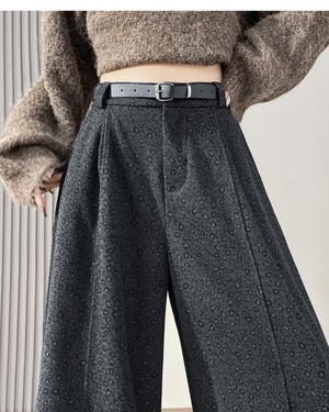 ジャカードレオパードワイドパンツ 2color A0664