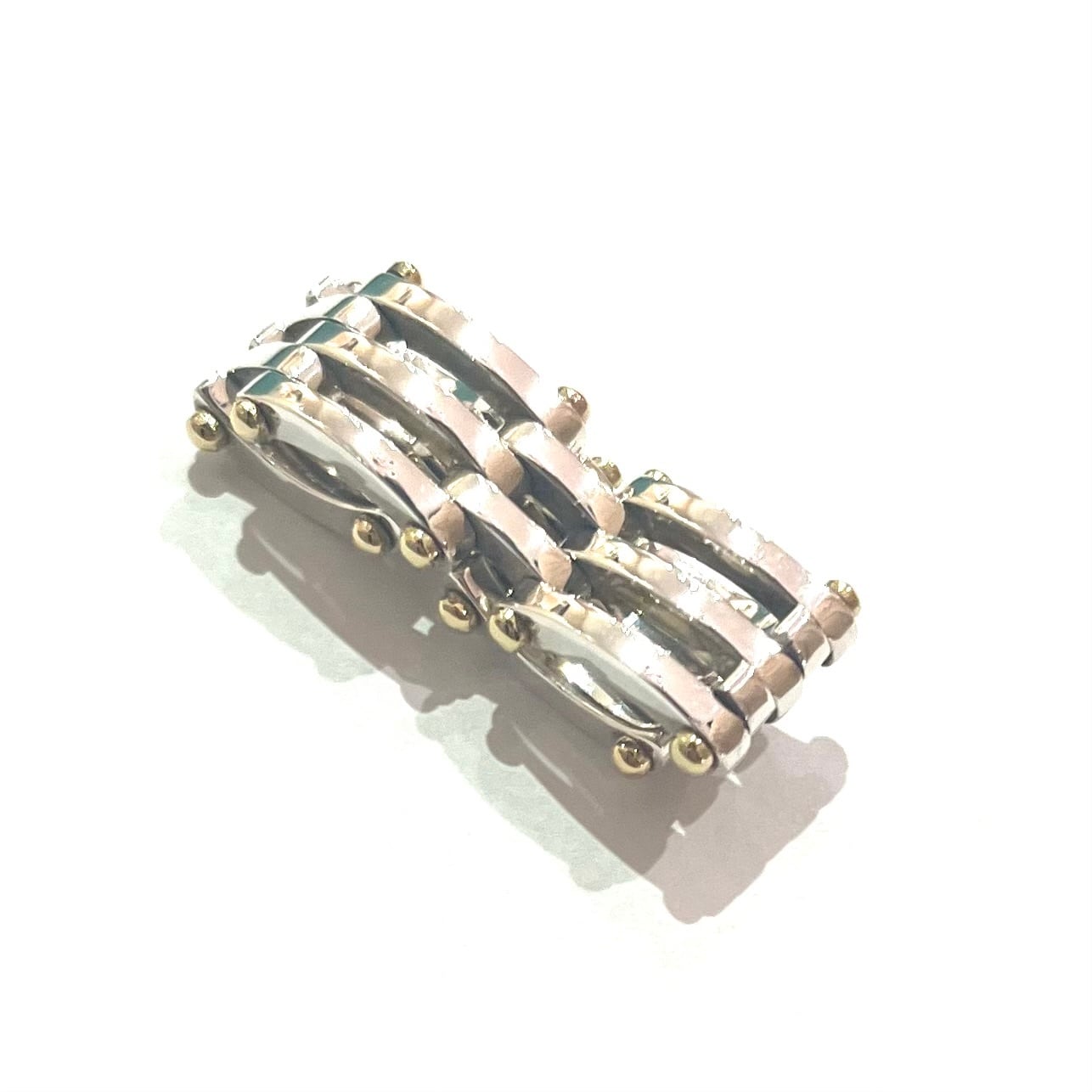 希少【TIFFANY&CO】2121 ゲートリング 18号／シルバー925×K18ゴールド