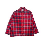ビンテージ Chipie PRODUCT シピー チェック ジップアップ 長袖 ネルシャツ M/レッド系 メンズ アメカジ ワーク