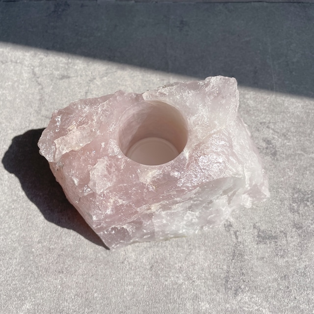 ローズクォーツキャンドルホルダー21◇Rose Quartz candle holder◇天然石・鉱物・パワーストーン