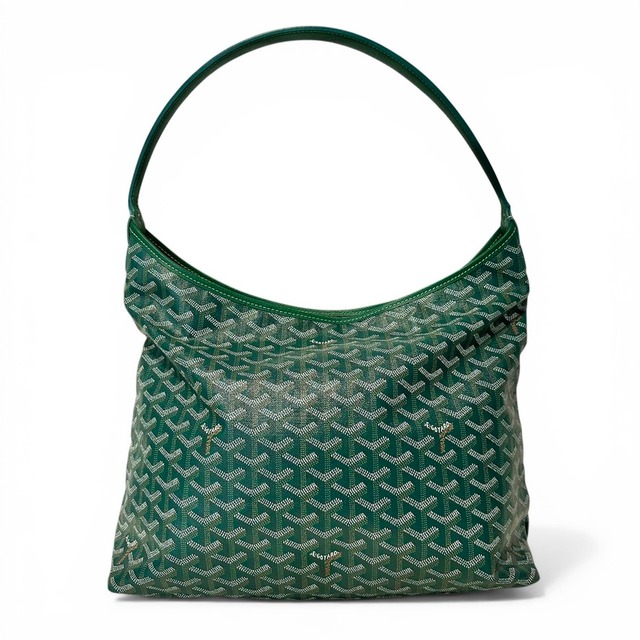 Like-new condition ◇ GOYARD Boheme Hobo Bag / Shoulder Bag, Herringbone Print, Green, Men's, Women's, Unisex