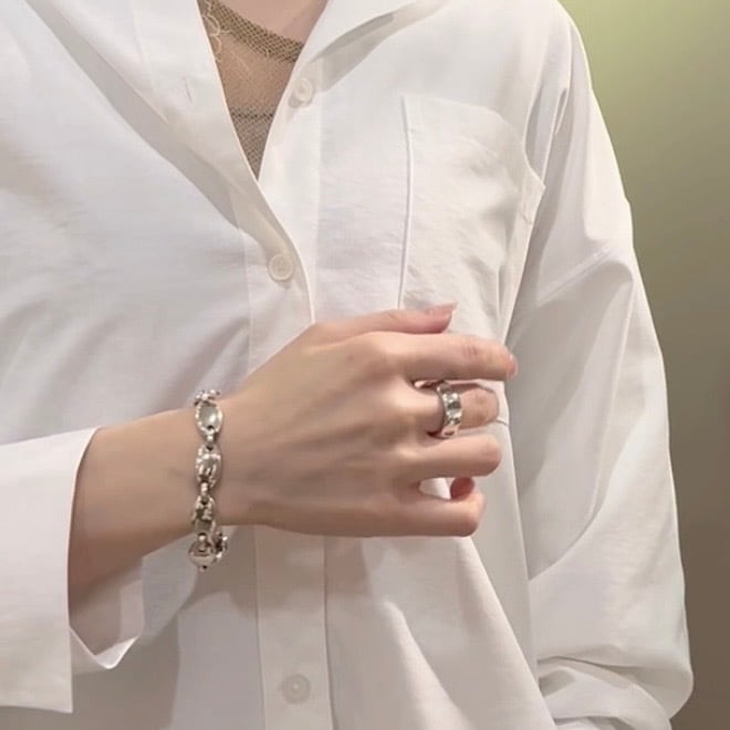 TIFFANY&CO.】【14号】2489 光を放つグルーヴ ワイドリング ボリューム