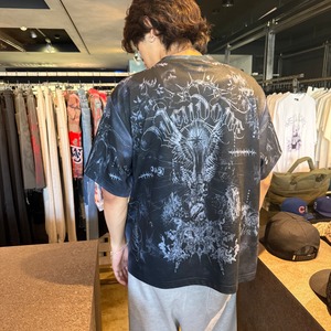【WE11DONE】BLACK TATTOO PRINTED T-SHIRT