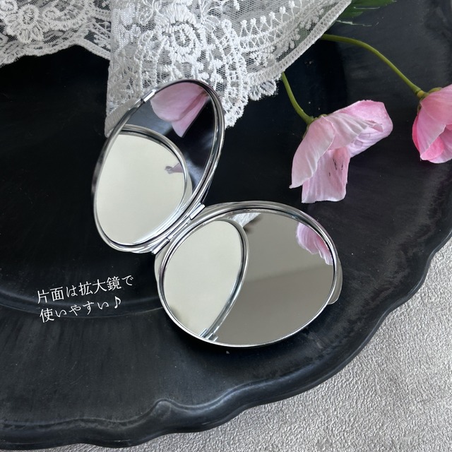 【名入れ】母の日ギフト♪　メッセージを入れられるコンパクトミラー