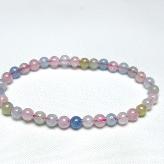 ミックスカラーベリル ブレスレット 5mm 一点物 メール便可 [M便 1/10] 111-48825