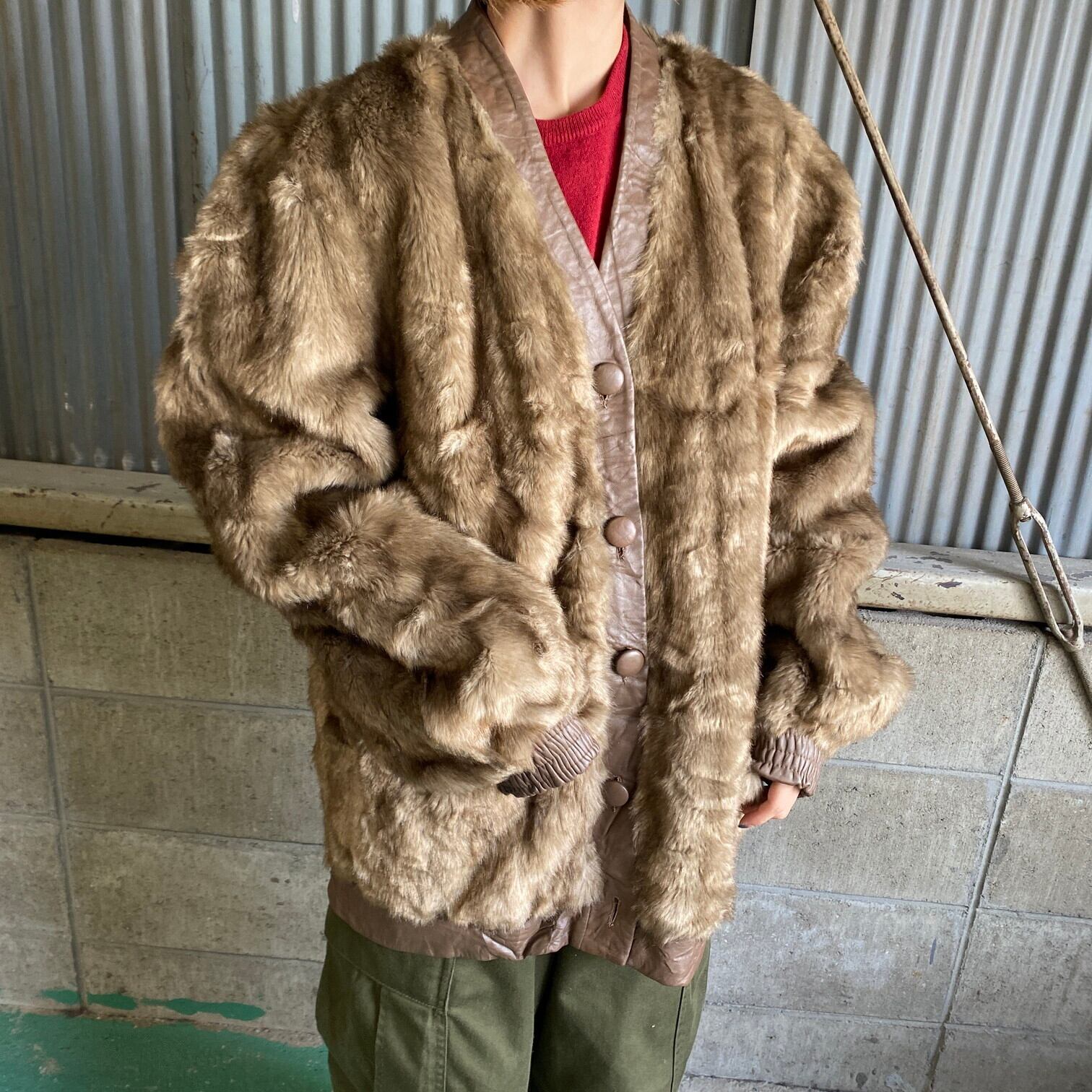 80年代 英国製 Lilli Ann リリアン ヴィンテージ フェイクファーコート  