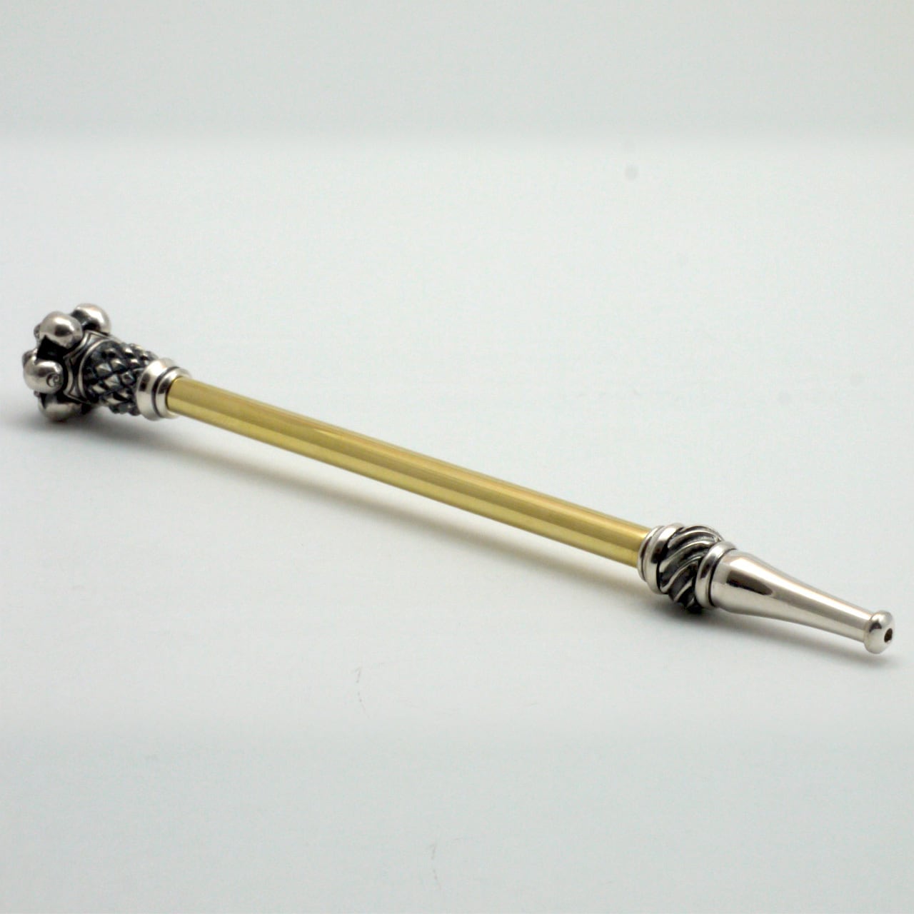 ギリシャ　ロードス島　銀製シガレットホルダー　シルバー　キセル 　手彫　11g ギリシャ ロードス島 銀製シガレットホルダー シルバー キセル 手彫 11g