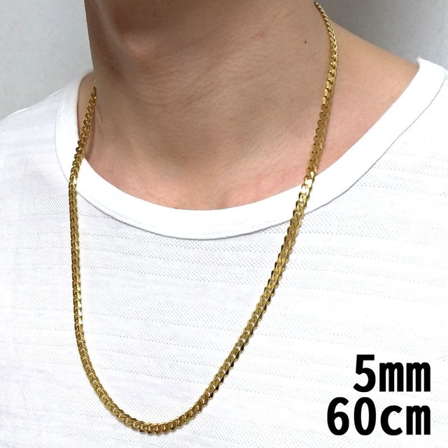 ゴールドネックレス チェーンネックレス メンズ 5mm幅60cm 喜平ネックレス Colorfulcafe ゴールドネックレス チェーンネックレス メンズ 5mm幅60cm 喜平ネックレス Colorfulcafe