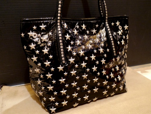 ★JIMMY CHOO ジミーチュウ スカーレット レザー トート バッグ 黒★