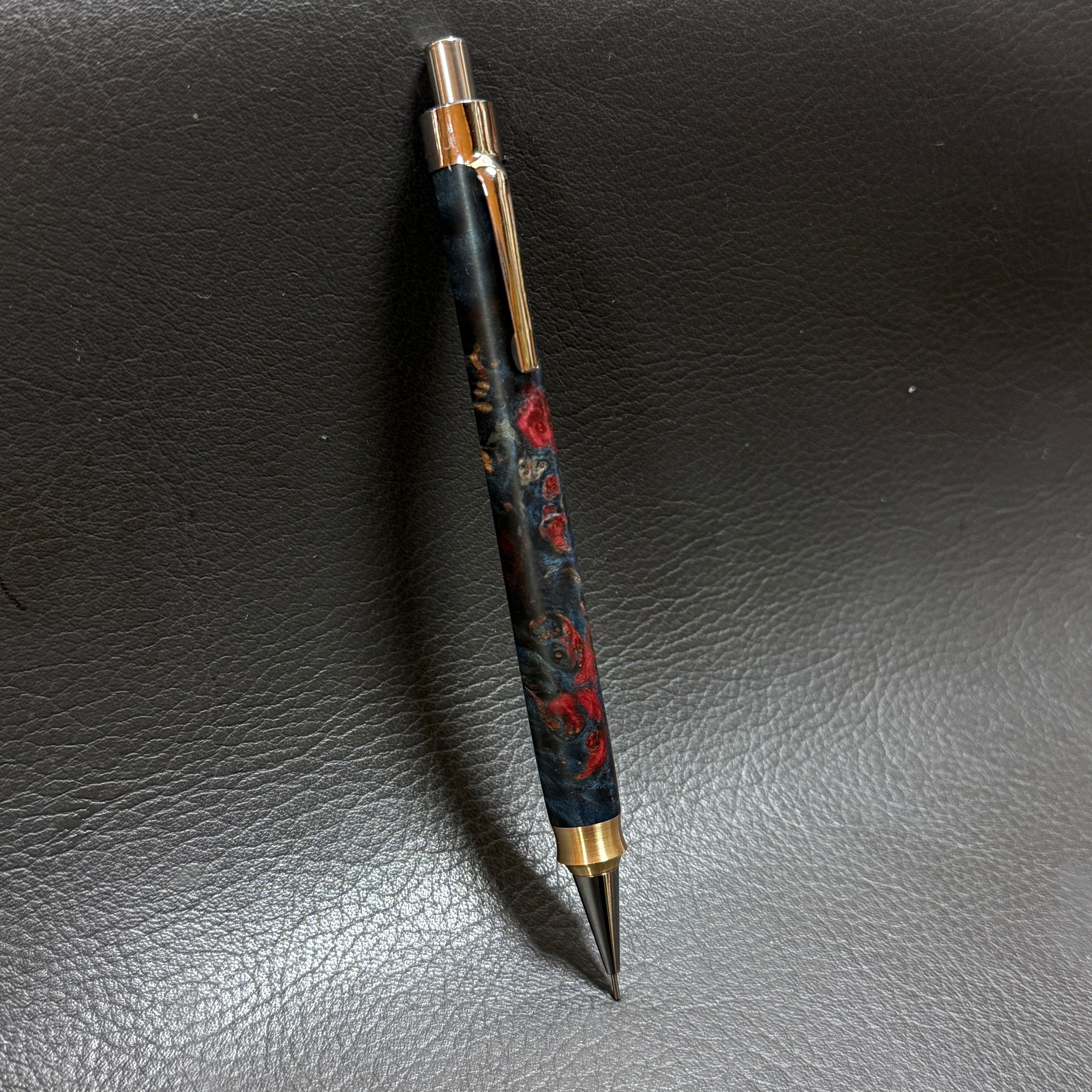 600楓瘤スタビ 木製シャーペン 強低重心ダブルR 真鍮 | handwood