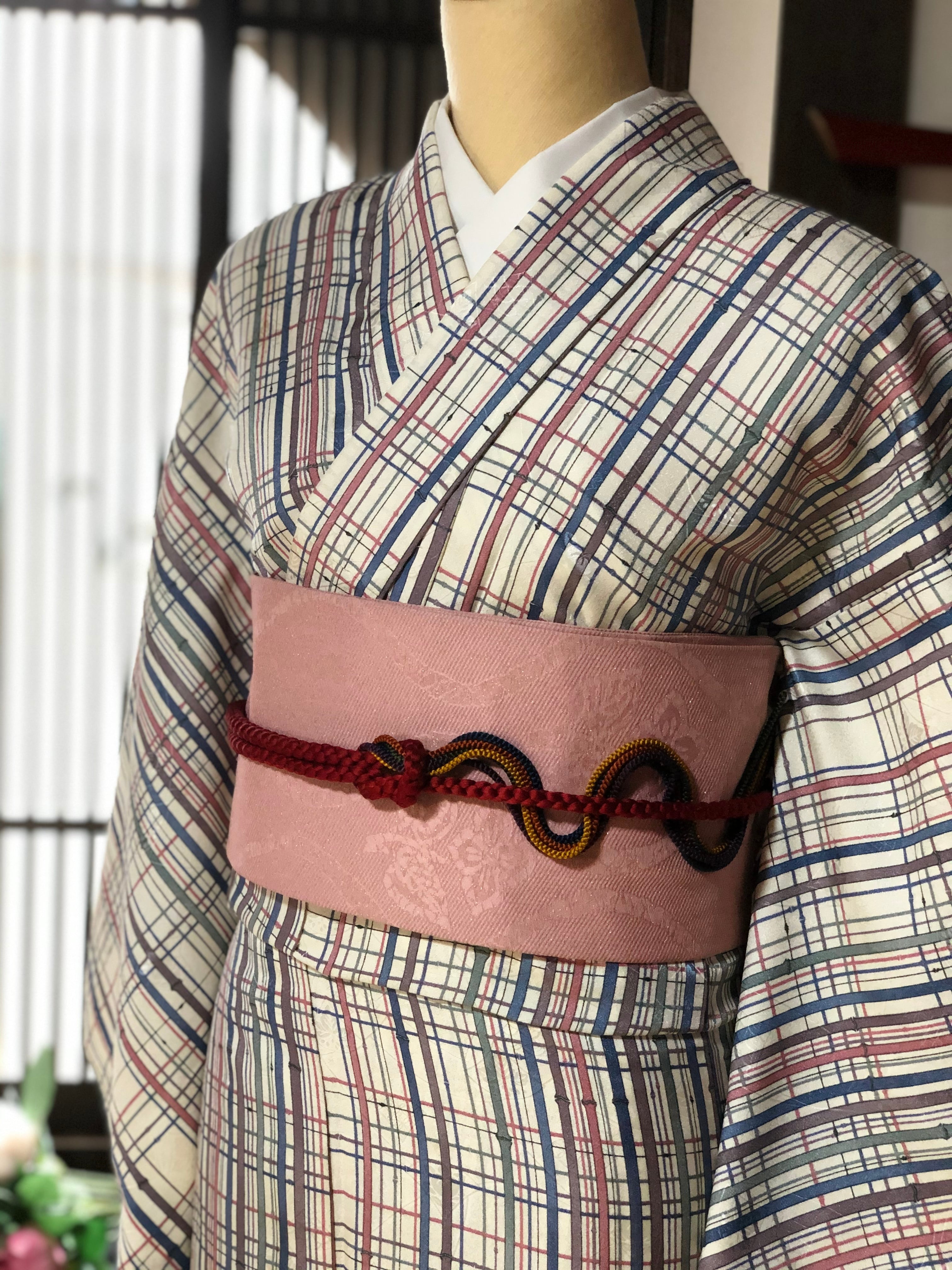 白地竹格子 単衣着物 | 和布 まつだ