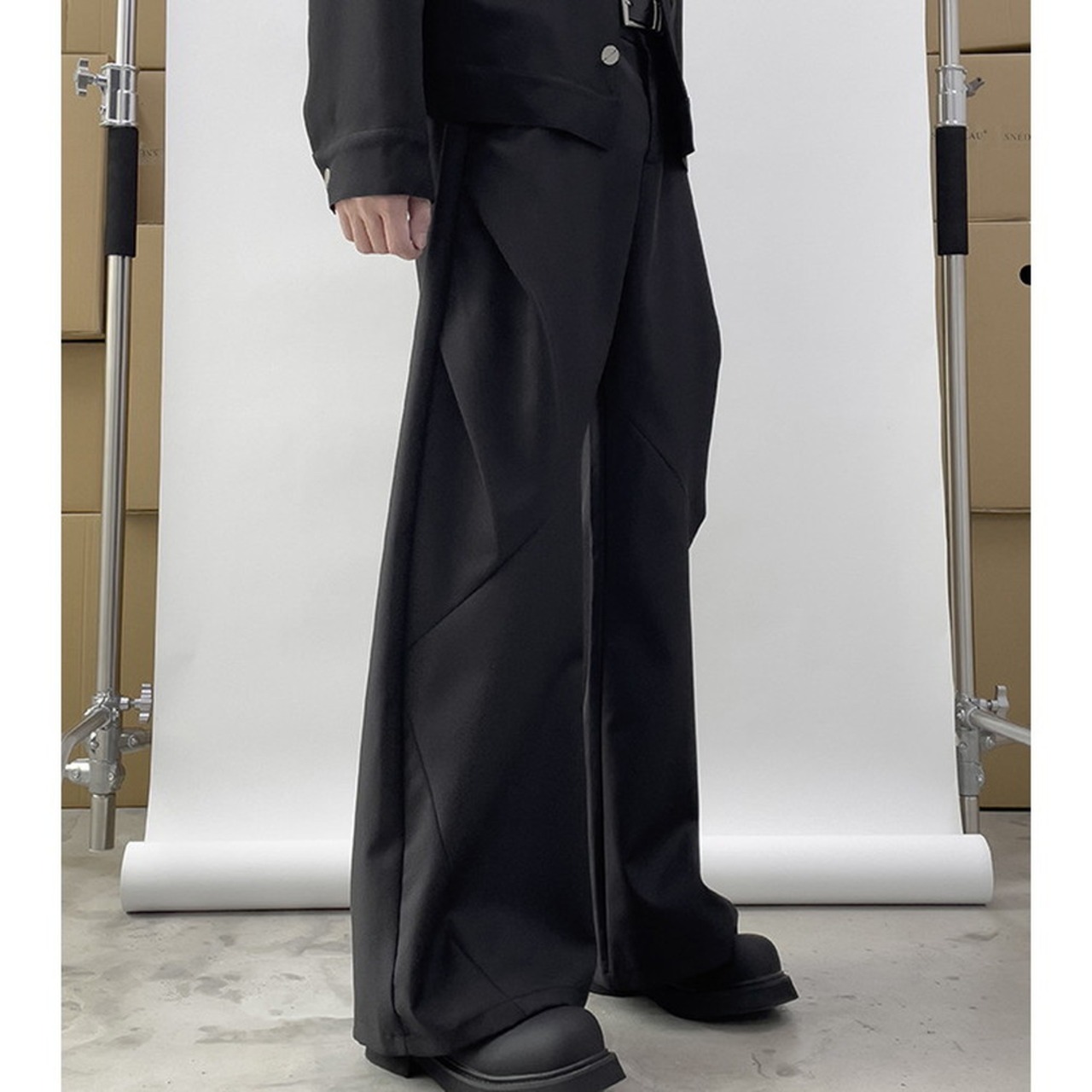 パネルルーズカジュアルスーツパンツ　928