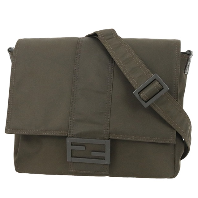 Used FENDI フェンディ バゲット メッセンジャー ミディアム 7VA537 カーキ ナイロン 2WAY 超美
